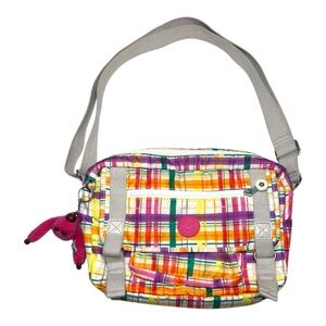Kipling Multicolor Plaid Medium Crossbody Bag